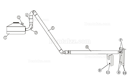 KWS®KD-2012D-3B歯科手術用LEDライト・照明器 壁掛け式